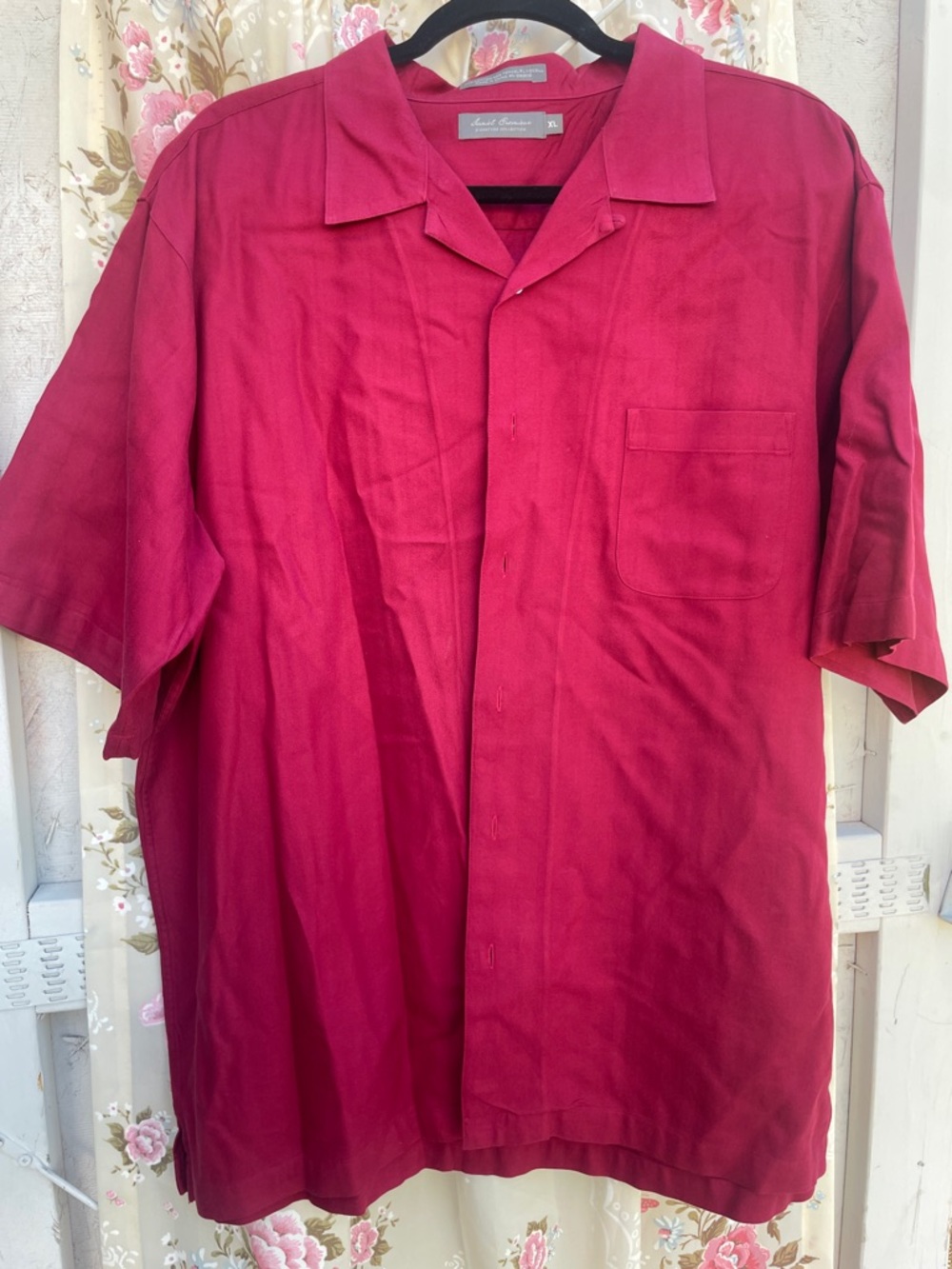 Daniel Cremieux Men’s Short Sleeve Button-Down Shirt - Raspberry